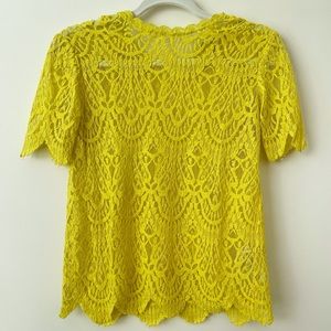 ZARA Yellow Lace Top